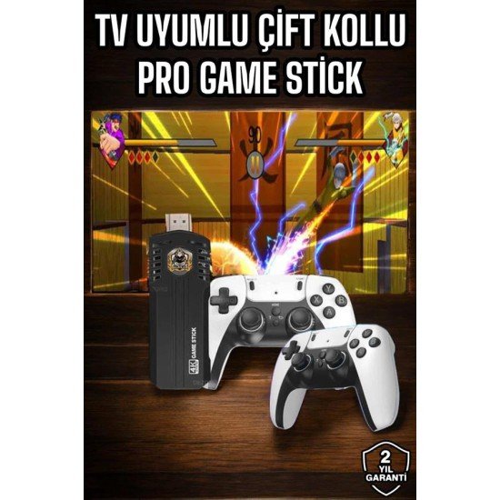 8K Android TV Gme Stick Video Oyun Konsolu Aile Retro 35000 Oyunlu Çift Kollu