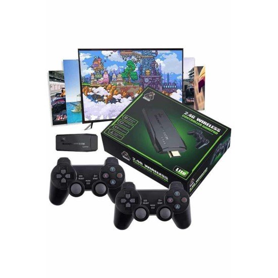 Game Stick 20000 Oyun Kablosuz Çift Kol Retro Oyunlar Game Stick Atari 2.4g 4K