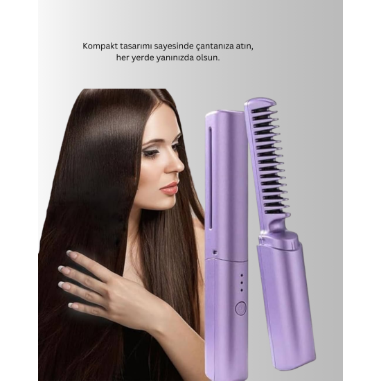 Isıtmalı Saç Düzleştirici Fırça – Kablosuz ve Hafif Tasarım Isıtmalı Saç Düzleştirici Fırça – Kablosuz ve Hafif Tasarım