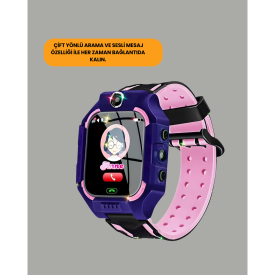 Akıllı Saat 360 mAh Çoklu Spor Modlu Lacivert Siyah Kordon