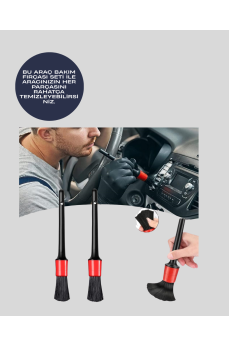 5 Boy Fırçalı Araba Temizlik Seti-Derin Temizlik Sağlayan Yumuşak Fırçalar