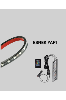 4 Parça RGB LED Araç İçi Aydınlatma Sistemi