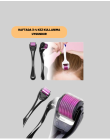 Evde Güvenli Kullanım İçin Titanyum Derma Roller – Siyah Saplı