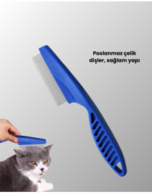 4 Parçalı Evcil Hayvan Tarak Seti – Paslanmaz Çelik Dişli, Ergonomik Saplı