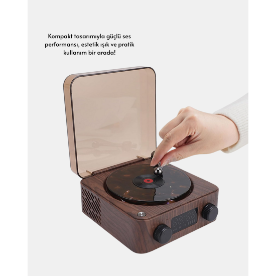 Dekoratif Gece Işıklı Bluetooth Hoparlör – Saatli Tasarım