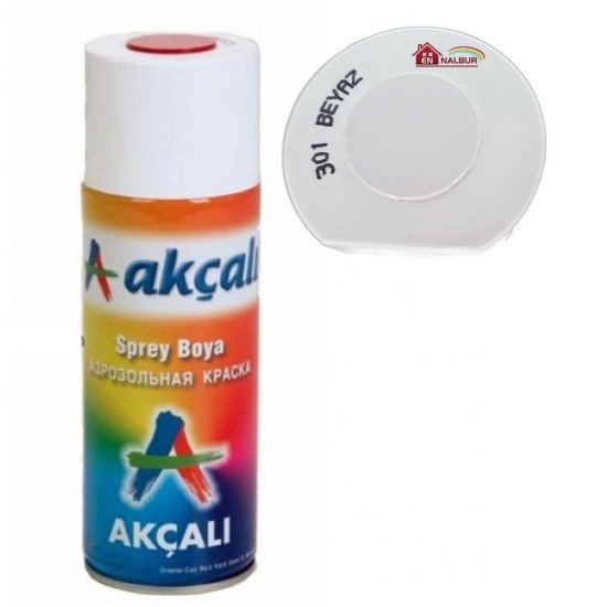 Akçalı Sprey Boya 400 ml 301 Parlak Beyaz Akçalı Sprey Boya 400 ml 301 Parlak Beyaz