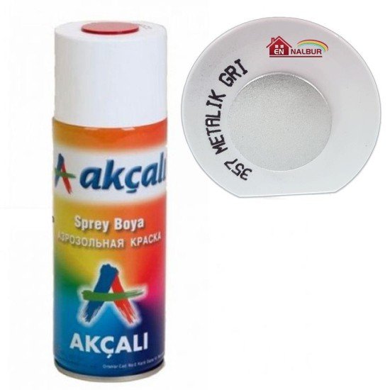 Akçalı Sprey Boya 400 ml 357 Metalik Gri Akçalı Sprey Boya 400 ml 357 Metalik Gri