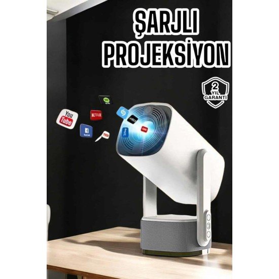 Akıllı Projeksiyon Powerbankli Taşınabilir Sinema Projektörü 4k HD Kaliteli Akıllı Projeksiyon Powerbankli Taşınabilir Sinema Projektörü 4k HD Kaliteli