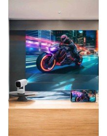 Akıllı Projeksiyon Powerbankli Taşınabilir Sinema Projektörü 4k HD Kaliteli