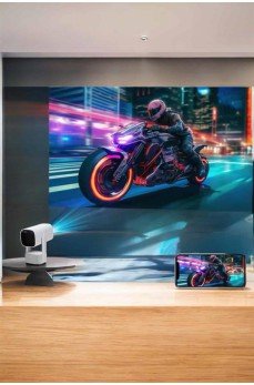 Akıllı Projeksiyon Powerbankli Taşınabilir Sinema Projektörü 4k HD Kaliteli