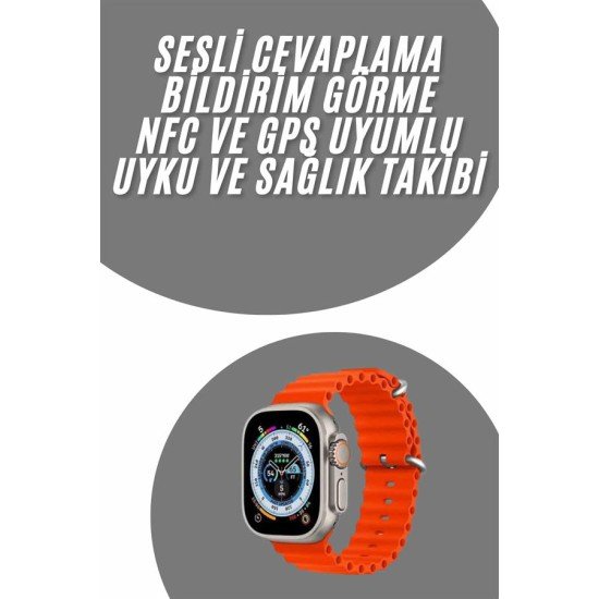 yeni nesil Akıllı Saat Android ve İOS Uyumlu 49 MM NFC Özelliği GPS Takibi