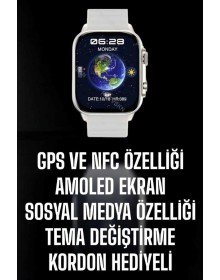 Akıllı Saat Android ve İOS Uyumlu NFC Ve GPS Özelliği Arama Cevaplayan