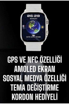Akıllı Saat Android ve İOS Uyumlu NFC Ve GPS Özelliği Arama Cevaplayan