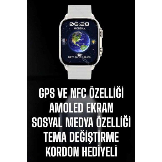 Akıllı Saat Android ve İOS Uyumlu NFC Ve GPS Özelliği Arama Cevaplayan