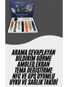 Akıllı Saat Çoklu Kordon Seçenekli Dokunmatik Ekran Nabız Sensörlü