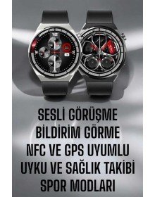 Akıllı Saat GPS VE NFC Özelliği Sesli Görüşme Dokunmstik Ekran