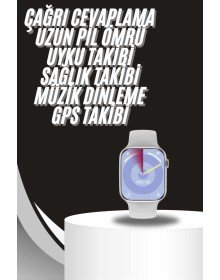 Akıllı Saat Gümüş Kasa Bluetooth Kulaklık Hediyeli Çok Fonksiyonlu İkili Set