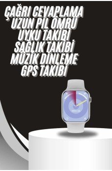 Akıllı Saat Gümüş Kasa Bluetooth Kulaklık Hediyeli Çok Fonksiyonlu İkili Set