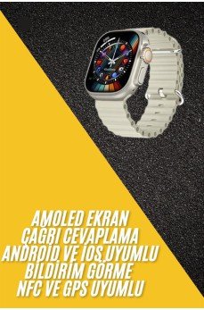 Akıllı Saat Kol Saati Android ve İOS Uyumlu Nabız Ölçer Sesli Asistan