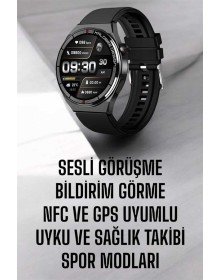 Akıllı Saat Nabız Sensörlü Bildirim Görebilen Spor Modları GPS Takibi