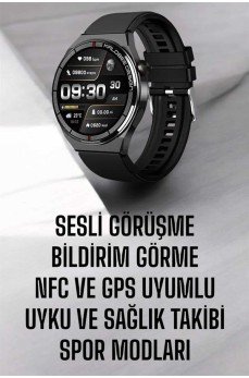Akıllı Saat Nabız Sensörlü Bildirim Görebilen Spor Modları GPS Takibi