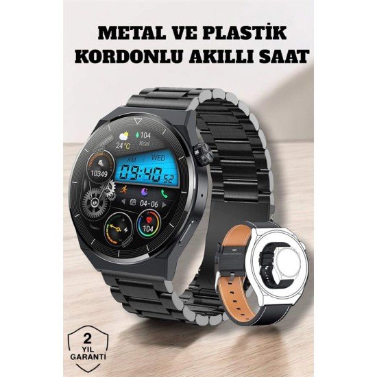 Akıllı Saat Sağlık ve Fitness Takibi Bluetooth Bağlantılı Dokunmatik Ekran