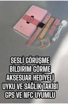 Akıllı Saat Sesli Görüşme Bildirim Görme Uyku ve Sağlık Takibi