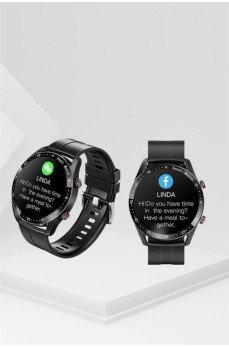 Akıllı Saat Titanyum Kasa Yuvarlak Ekran Alarm Uyku ve Sağlık Takibi Titreşimli