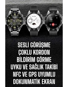 Akıllı Saat Titreşimli Amoled Ekran Uyku ve Sağlık Takibi Sesli Görüşme