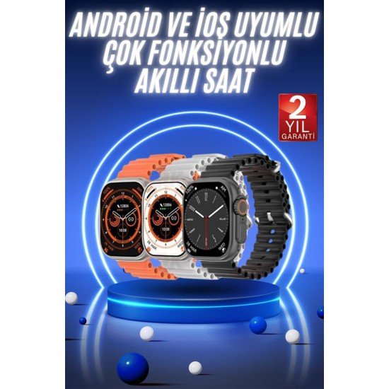 Akıllı Saat Ultra Android & İOS Uyumlu Arama Bildirim Özellikli