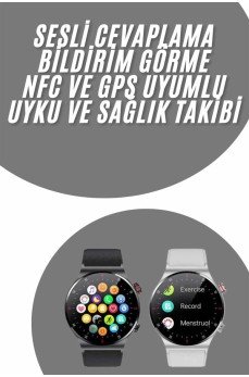 Akıllı Saat Uyku ve Sağlık Takibi NFC Uyumlu Bluetoooth Bağlantılı Android İOS Uyumlu