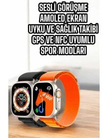 Akıllı Saat Uyku ve Spor Takibi Yeni Nesil Bluetooth Bağlantılı Amoled Ekran