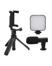 Akıllı Telefon Vlog Kiti Tripod Mini Mikrofonlu Telefon Tutucu