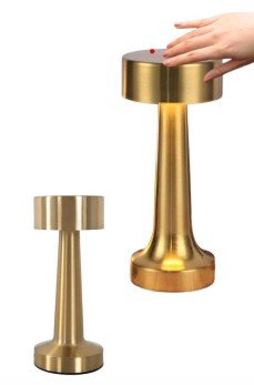 Altın Rengi Masa ve Gece Lambası Dokunmatik Şarjlı Masa Lambası