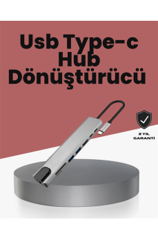 Alüminyum Gövdeli Type‑C HDMI & Ethernet Adaptör – Tak & Çalıştır