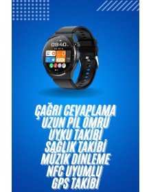 Amoled Ekran Metal Deri Silikon Kordonlu Uyku ve Sağlık Takibi