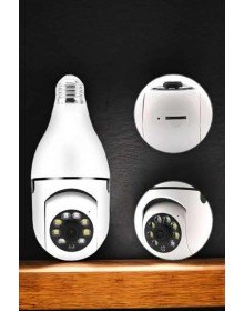 Ampul Görünümlü Güvenlik Kamerası Duylu Wifi Kamerası Dönebilen