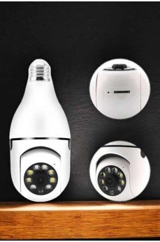 Ampul Görünümlü Güvenlik Kamerası Duylu Wifi Kamerası Dönebilen