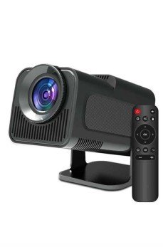 Android Projeksiyon Siyah Taşınabilir Sinema Projektörü 4k 1080p Ev Sineması Bluetooth