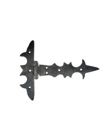 Antika Tarz Dekoratif Pirinç Kuyruklu Lale Menteşe - 147x193 mm, Oksit