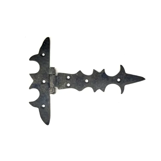 Antika Tarz Dekoratif Pirinç Kuyruklu Lale Menteşe - 147x193 mm, Oksit