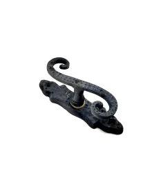 Antika Tarz Dekoratif Pirinç Kıvrık Pencere Kolu - 130x33 mm, Oksit