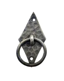 Antika Tarz Dekoratif Pirinç Dik Baklava Halka , Mobilya Kulbu - 82x41 mm, Oksit