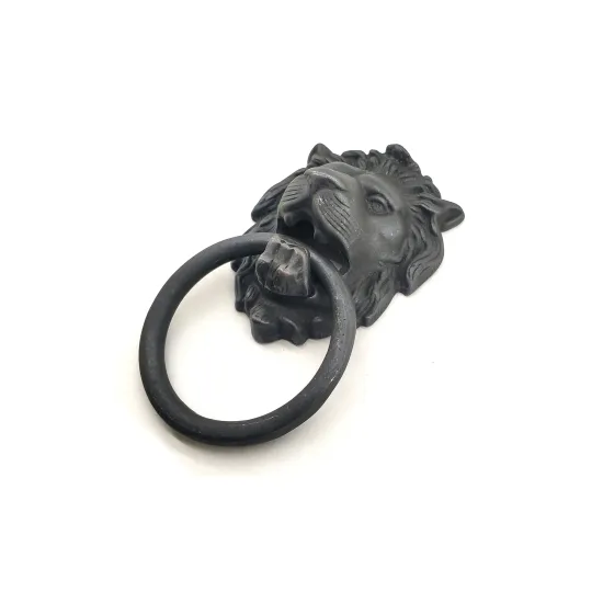 Antika Tarz Dekoratif Pirinç Aslan Kapı Tokmağı, Taktak - 102x130 mm, Oksit Antika Tarz Dekoratif Pirinç Aslan Kapı Tokmağı, Taktak - 102x130 mm, Oksit