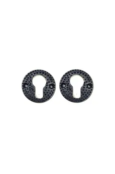 Antika Tarz Dekoratif Pirinç Oda Kilit Rozeti - 49mm, Oksit