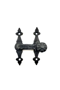 Antika Tarz Dekoratif Pirinç Kapı, Pencere Mandalı - 82x65 mm, Oksit