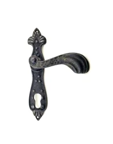 Antika Tarz Dekoratif Pirinç Mevlana Oda Kapı Kolu - 228x48 mm, Oksit