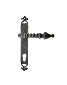 Antika Tarz Dekoratif Pirinç Burma Oda Kapı Kolu - 247x35 mm, Oksit