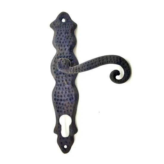 Antika Tarz Dekoratif Pirinç Ferforje Oda Kapı Kolu - 210x43 mm, Oksit Antika Tarz Dekoratif Pirinç Ferforje Oda Kapı Kolu - 210x43 mm, Oksit