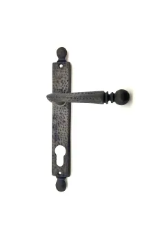 Antika Tarz Dekoratif Pirinç Misket Oda Kapı Kolu - 245x34 mm, Oksit